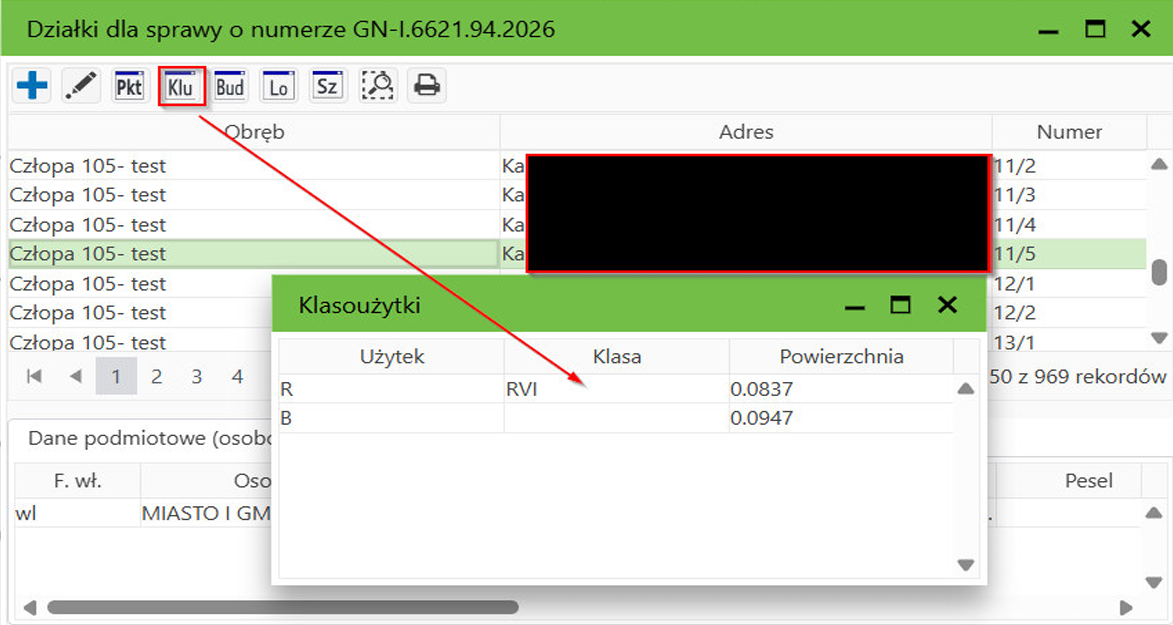 Widok okna z Klasoużytkami Widok okna z Klasoużytkami