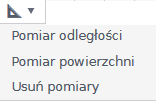 Widok opcji pomiarów na mapie Widok opcji pomiarów na mapie
